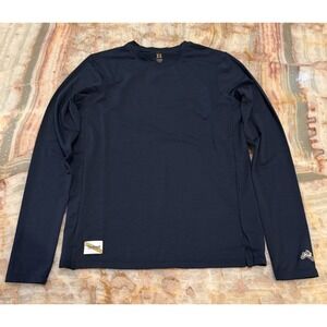 Tracksmith Mens Activewear T-Shirt Black Season Long Sleeve Crew Stretch XS